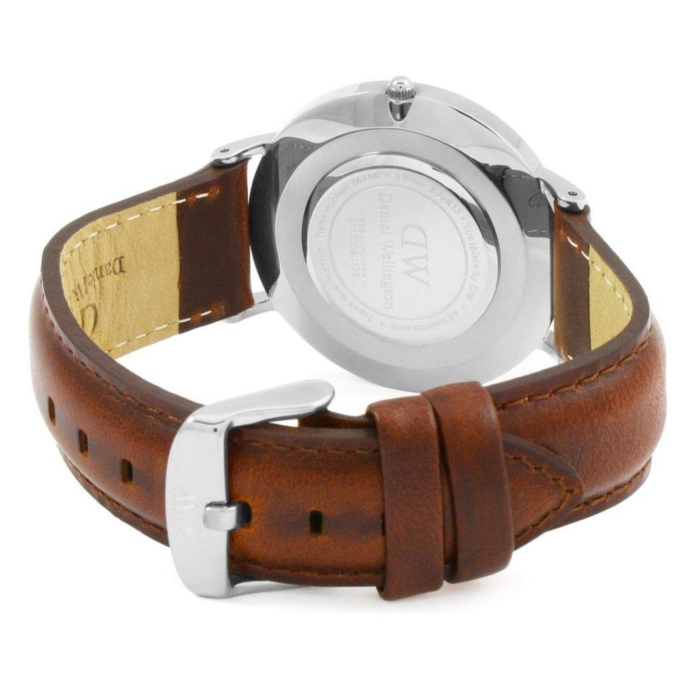 Shop Authentic Daniel Wellington Classic St Mawes White Dial Brown Leather Strap Watch For Men - DW00100021 - Luxxuri