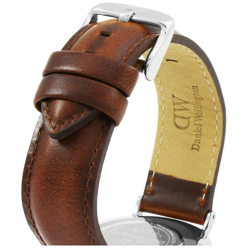 Shop Authentic Daniel Wellington Classic St Mawes White Dial Brown Leather Strap Watch For Men - DW00100021 - Luxxuri