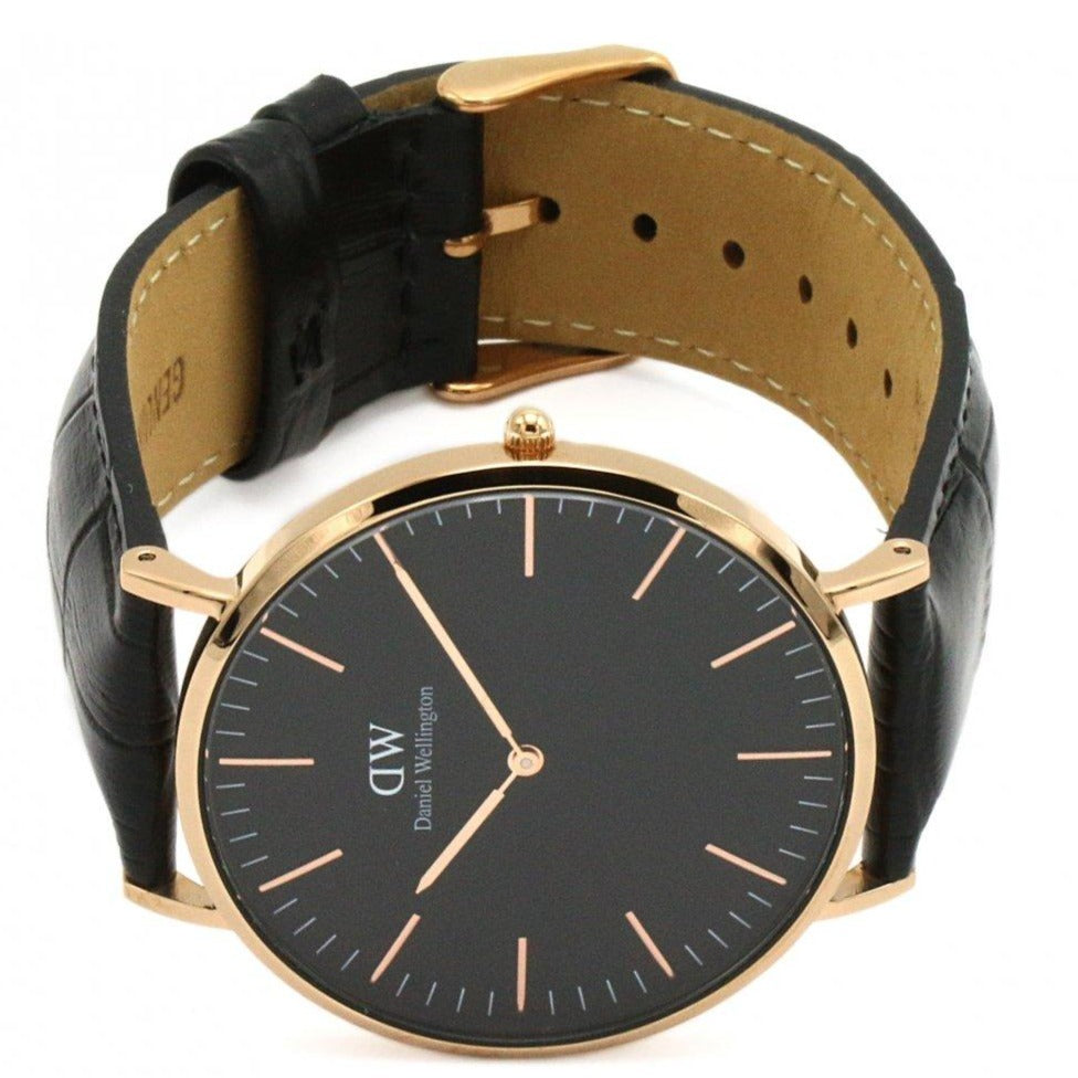 Shop Authentic Daniel Wellington Classic Reading Black Dial Black Leather Strap Watch For Men - DW00100129 - Luxxuri