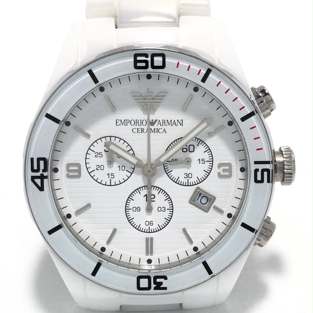 Shop Authentic Emporio Armani Ceramic Chronograph White Dial White Ceramic Strap Watch For Men - AR1424 - Luxxuri