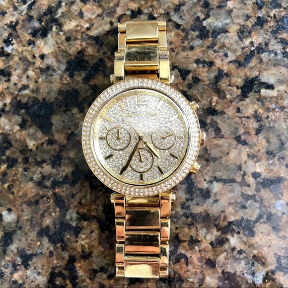 Shop Authentic Michael Kors Parker Gold Dial Gold Steel Strap Watch for Women - MK5856 - Luxxuri
