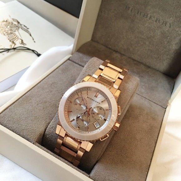 Shop Authentic Burberry The City Rose Gold Dial Rose Gold Steel Strap Watch for Women - BU9703 - Luxxuri