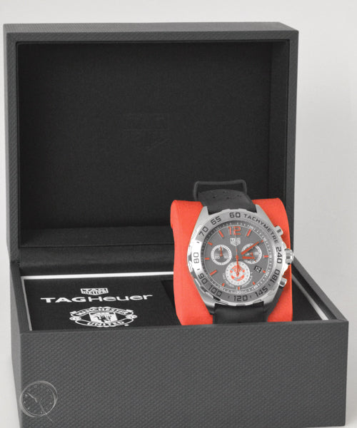Shop Authentic Tag Heuer Formula 1 Manchester United Special Edition Grey Dial Black Silicone Strap Watch for Men - CAZ101M.FT8024 - Luxxuri