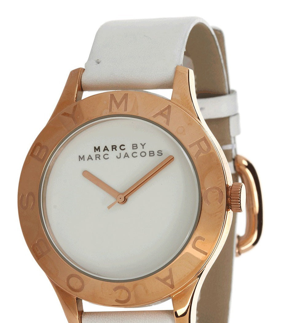 Shop Authentic Marc Jacobs Blade White Dial White Leather Strap Watch for Women - MBM1201 - Luxxuri
