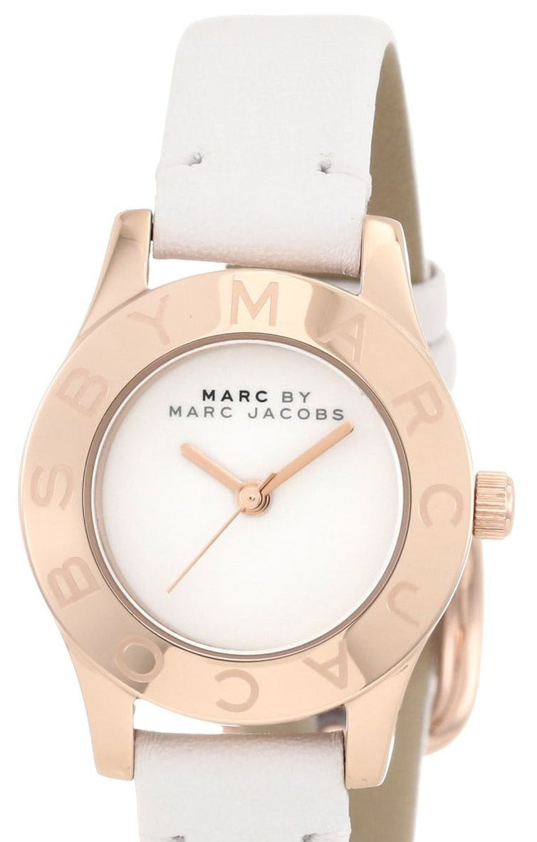 Shop Authentic Marc Jacobs Mini Blade White Dial White Leather Strap Watch for Women - MBM1207 - Luxxuri