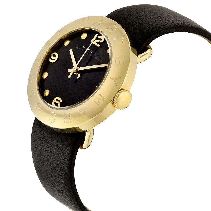 Shop Authentic Marc Jacobs Amy Black Dial Black Leather Strap Watch for Women - MBM1154 - Luxxuri