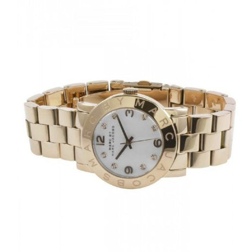 Shop Authentic Marc Jacobs Amy White Dial Gold Steel Strap Watch for Women - MBM3056 - Luxxuri