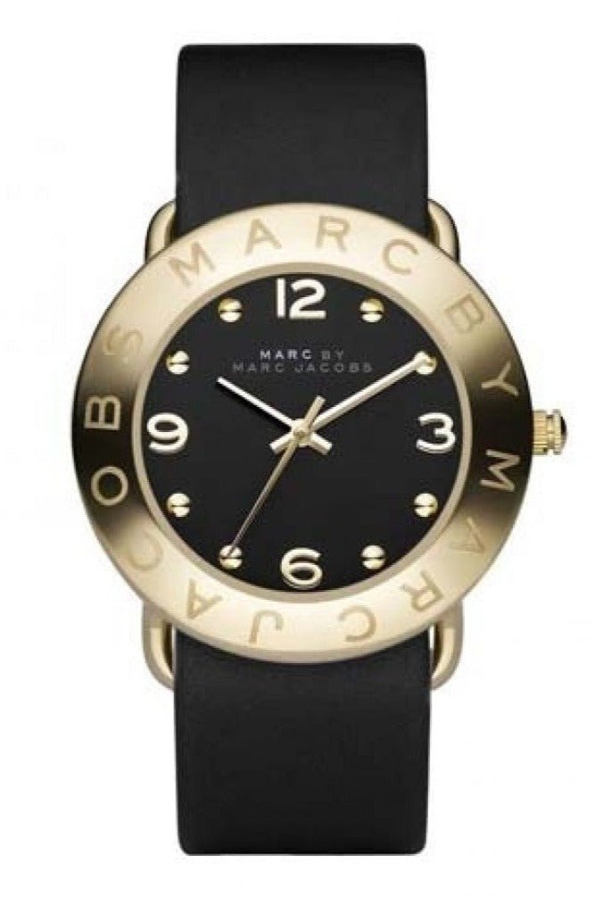 Shop Authentic Marc Jacobs Amy Black Dial Black Leather Strap Watch for Women - MBM1154 - Luxxuri