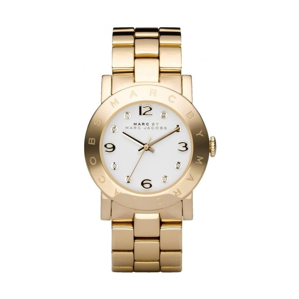 Shop Authentic Marc Jacobs Amy White Dial Gold Steel Strap Watch for Women - MBM3056 - Luxxuri