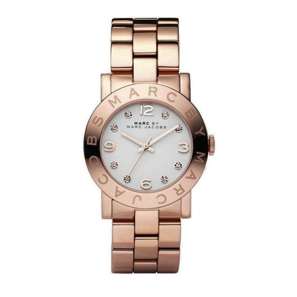 Shop Authentic Marc Jacobs Amy White Dial Rose Gold Steel Strap Watch for Women - MBM3077 - Luxxuri