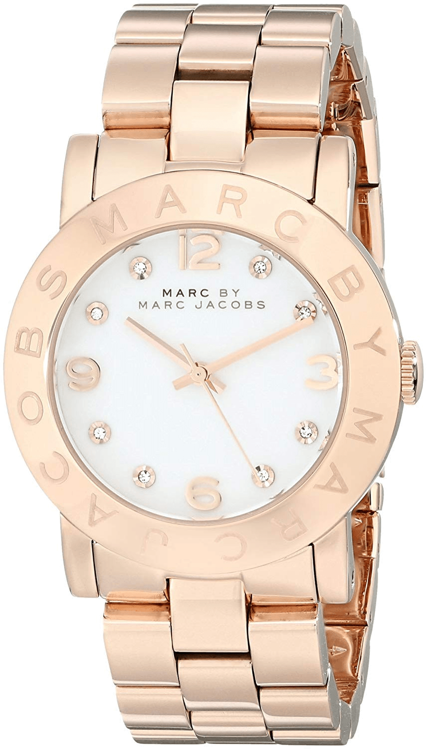 Shop Authentic Marc Jacobs Amy White Dial Rose Gold Steel Strap Watch for Women - MBM3077 - Luxxuri