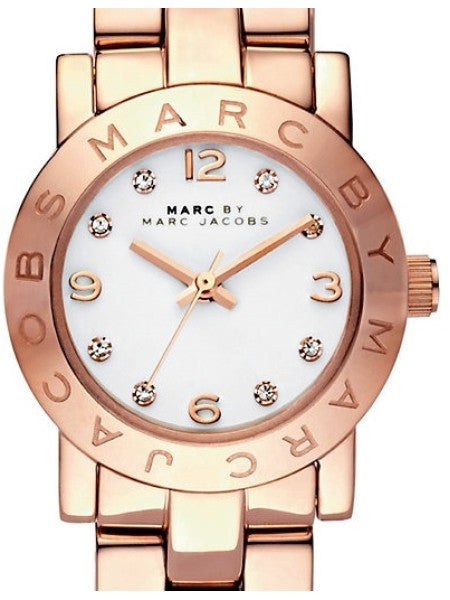 Shop Authentic Marc Jacobs Mini Amy White Dial Rose Gold Steel Strap Watch for Women - MBM3078 - Luxxuri