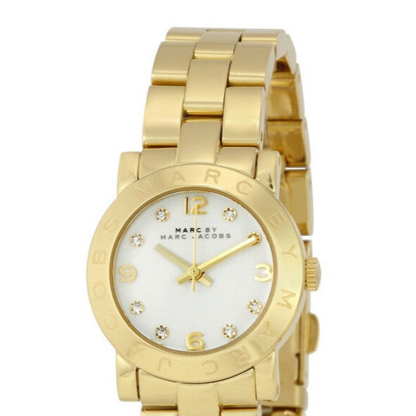 Shop Authentic Marc Jacobs Mini Amy White Dial Gold Steel Strap Watch for Women - MBM3057 - Luxxuri