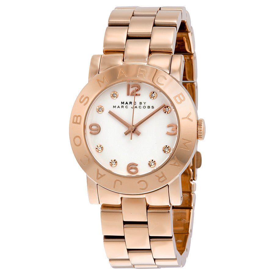 Shop Authentic Marc Jacobs Amy White Dial Rose Gold Steel Strap Watch for Women - MBM3077 - Luxxuri