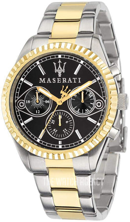Shop Authentic Maserati Competizione Chronograph Black Dial Two Tone Steel Strap Watch For Men - R8853100016 - Luxxuri