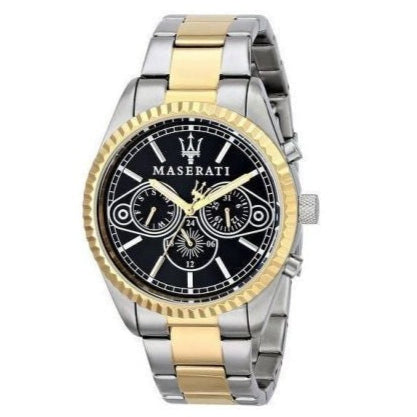 Shop Authentic Maserati Competizione Chronograph Black Dial Two Tone Steel Strap Watch For Men - R8853100016 - Luxxuri