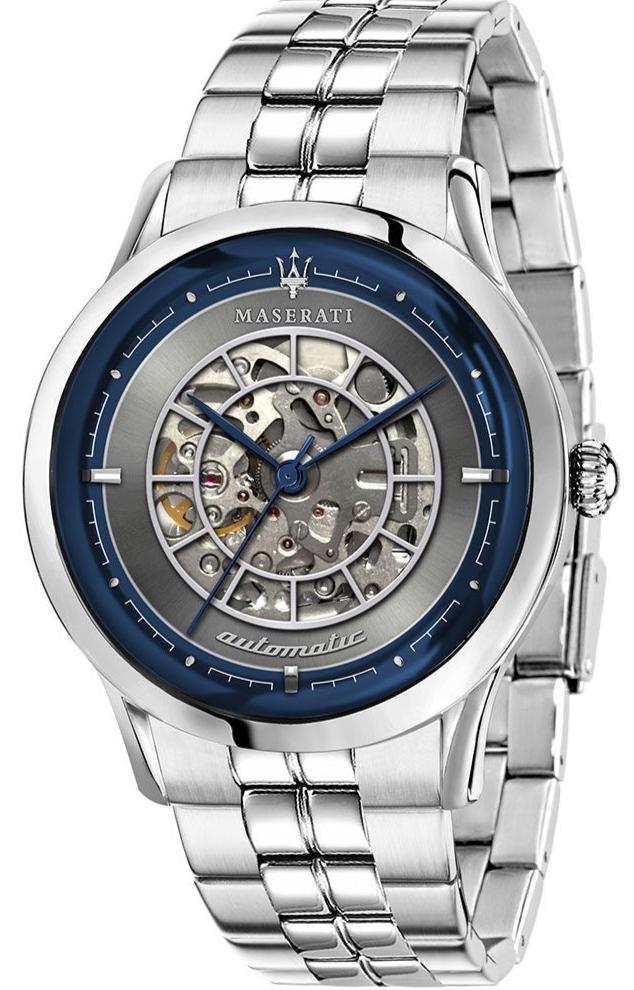 Maserati Ricordo Automatic Gray Dial Silver Steel Strap Watch For Men - R8823133003
