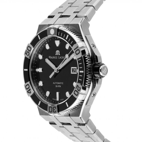 Shop Authentic Maurice Lacroix Aikon Venturer Black Dial Silver Steel Strap Watch for Men - AI6058-SS002-330-1 - Luxxuri