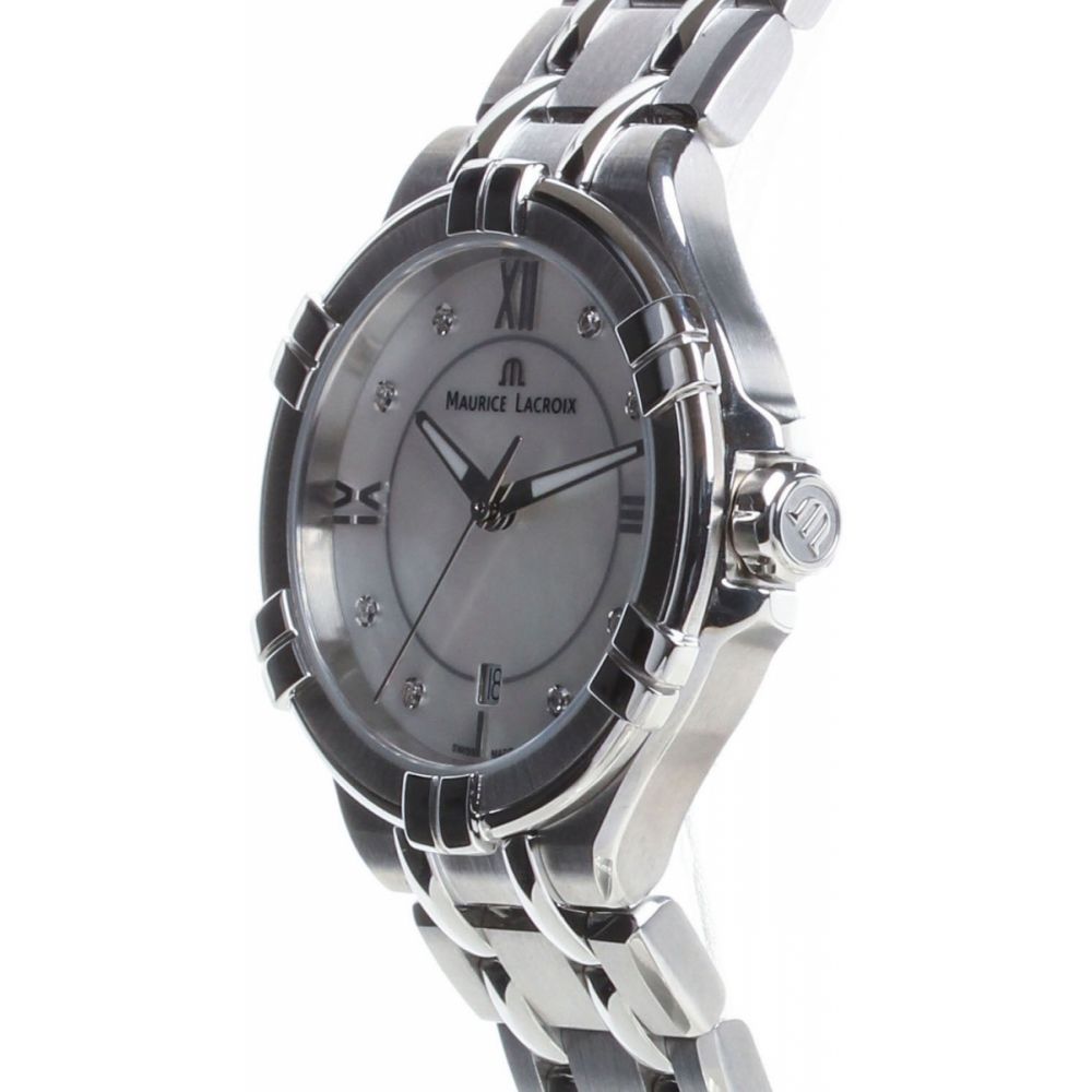 Shop Authentic Maurice Lacroix Aikon White Mother of Pearl Dial Silver Steel Strap Watch for Women - AI1004-SS002-170-1 - Luxxuri