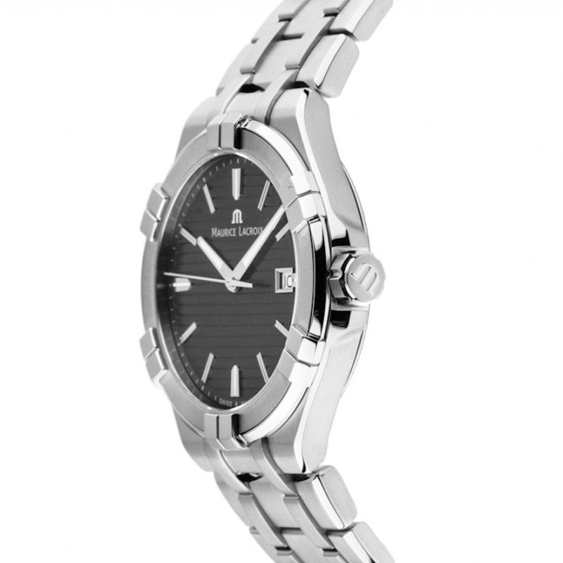 Shop Authentic Maurice Lacroix Aikon Venturer Black Dial Silver Steel Strap Watch for Men - AI1008-SS002-331-1 - Luxxuri