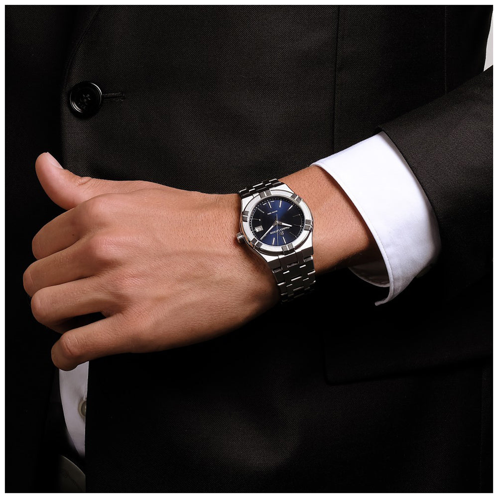 Shop Authentic Maurice Lacroix Aikon Chronograph Blue Dial Silver Steel Strap Watch for Men - AI1018-SS002-430-1 - Luxxuri