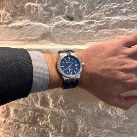 Shop Authentic Maurice Lacroix Aikon Automatic Blue Dial Blue Rubber Strap Watch for Men - AI11808-SS000B-430-4 - Luxxuri