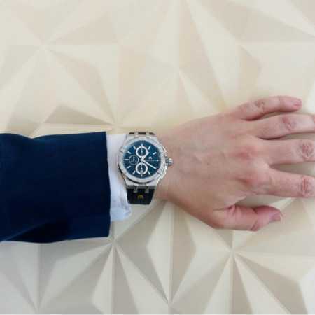 Shop Authentic Maurice Lacroix Aikon Chronograph Black Dial Black Leather Strap Watch for Men - AI1018-SS001-330-2 - Luxxuri