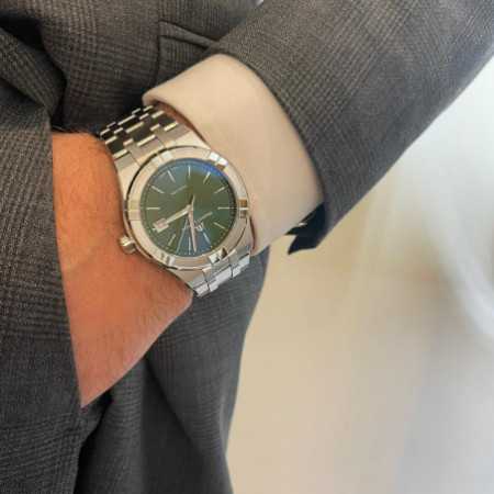 Shop Authentic Maurice Lacroix Aikon Date Quartz Green Dial Silver Steel Strap Watch for Men - AI1108-SS002-630-1 - Luxxuri