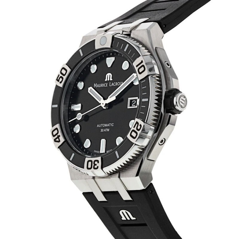 Shop Authentic Maurice Lacroix Aikon Venturer Black Dial Black Rubber Strap Watch for Men - AI6058-SS001-330-1 - Luxxuri