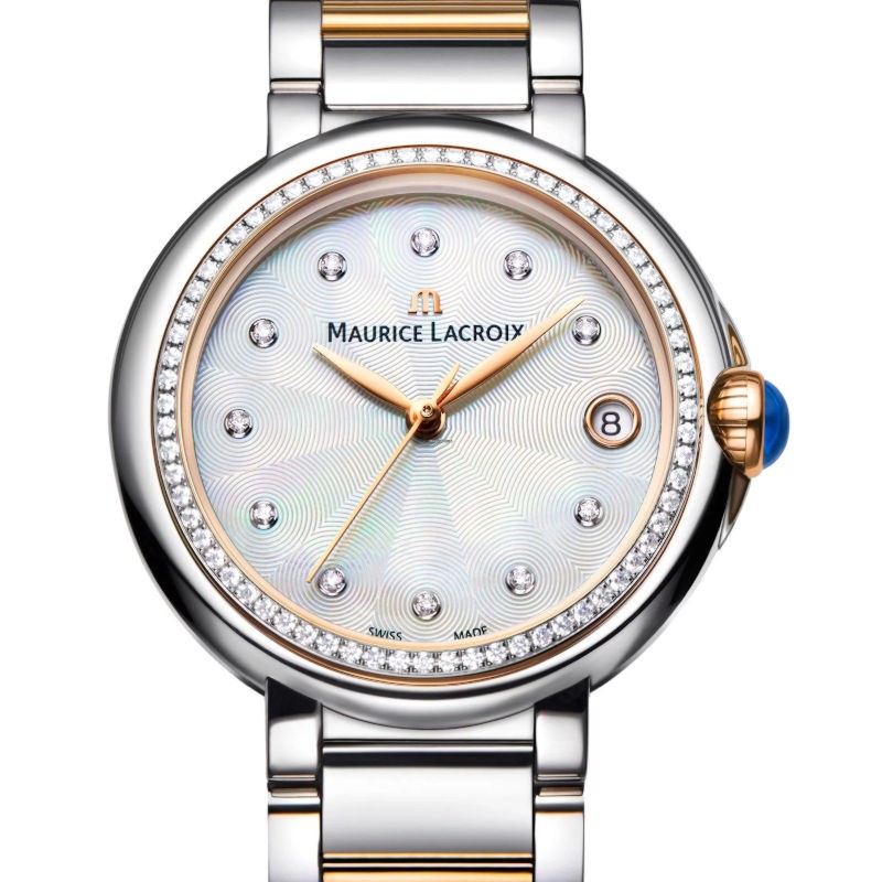 Shop Authentic Maurice Lacroix Fiaba Date Diamonds White Mother of Pearl Dial Two Tone Steel Strap Watch for Women - FA1007-PVP23-170-1 - Luxxuri