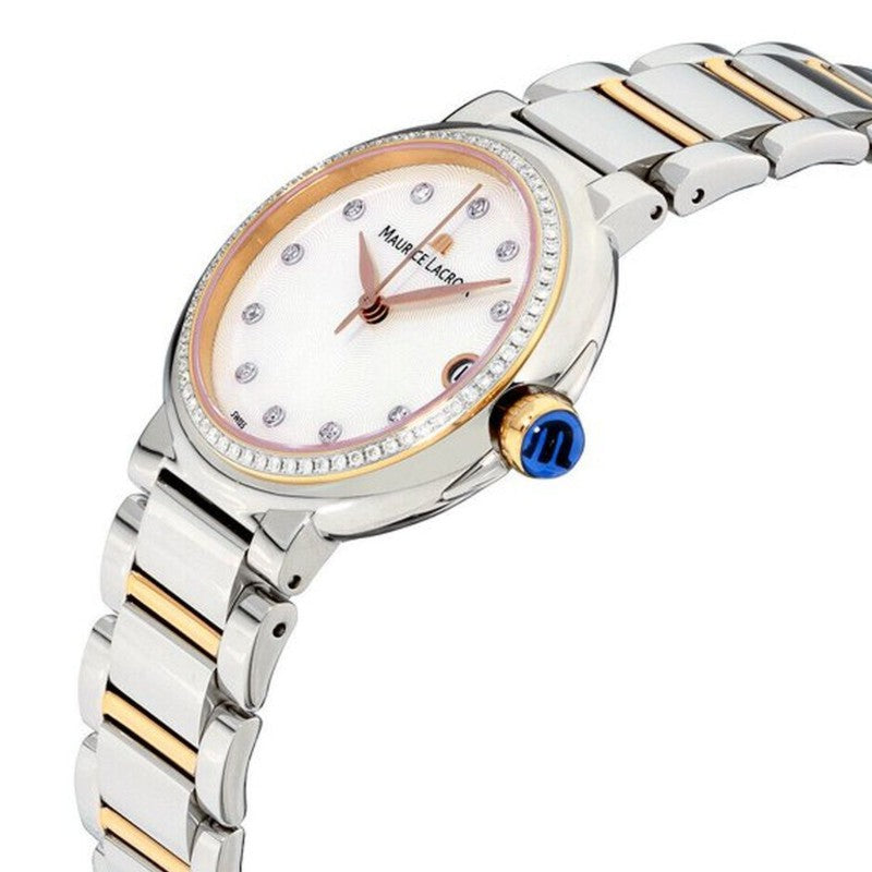 Shop Authentic Maurice Lacroix Fiaba Date Diamonds White Mother of Pearl Dial Two Tone Steel Strap Watch for Women - FA1007-PVP23-170-1 - Luxxuri
