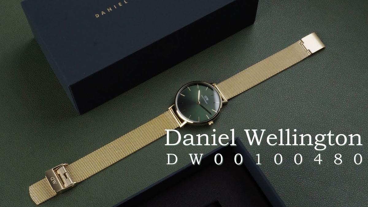 Shop Authentic Daniel Wellington Petite Emerald Green Dial Gold Mesh Strap Watch For Women - DW00100480 - Luxxuri