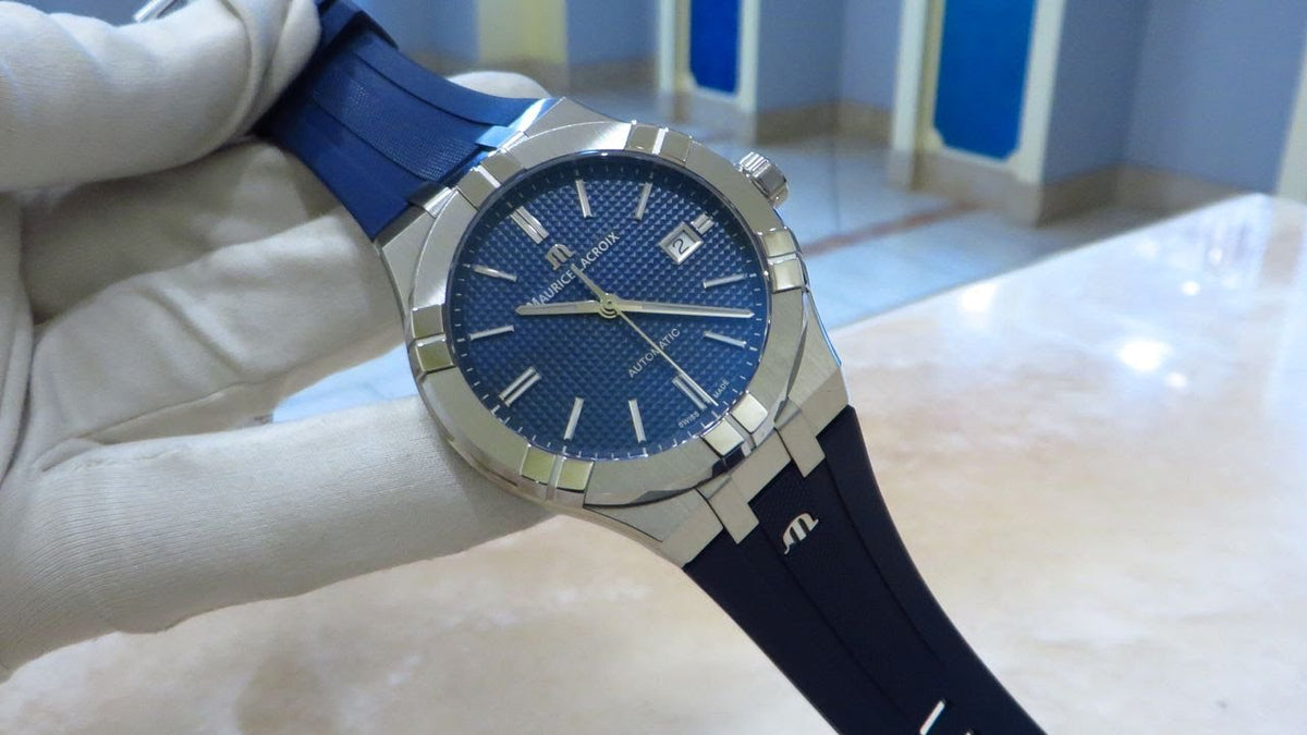 Shop Authentic Maurice Lacroix Aikon Automatic Blue Dial Blue Rubber Strap Watch for Men - AI11808-SS000B-430-4 - Luxxuri