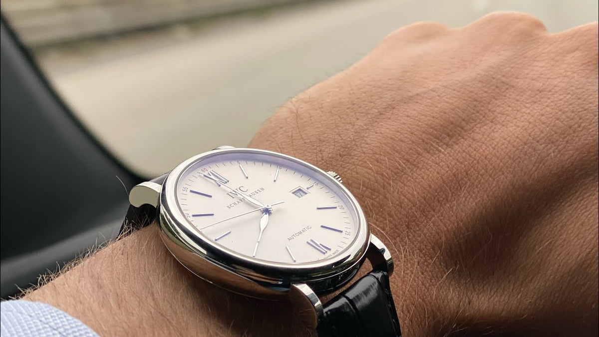 Shop Authentic IWC Portofino Automatic White Dial Black Leather Strap Watch for Men - IW356501 - Luxxuri