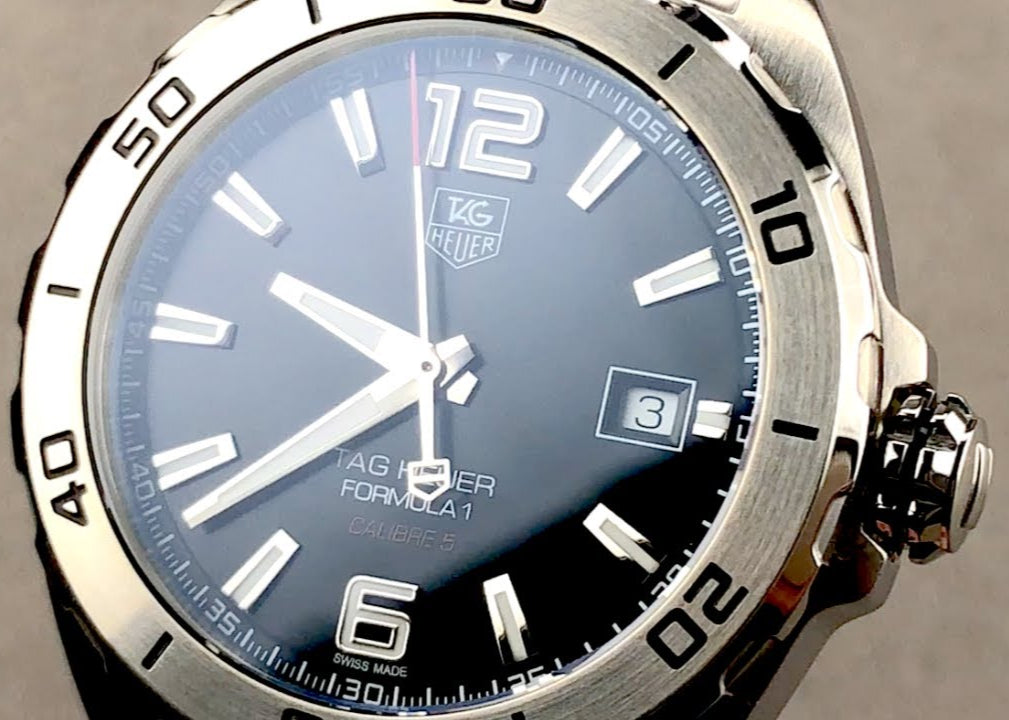 Shop Authentic Tag Heuer Formula 1 Automatic Black Dial Silver Steel Strap Watch for Men - WAZ2113.BA0875 - Luxxuri