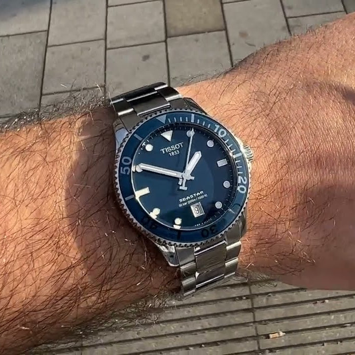 Tissot Seastar 1000 Blue Dial Silver Steel Strap Watch For Men - T120.410.11.041.00