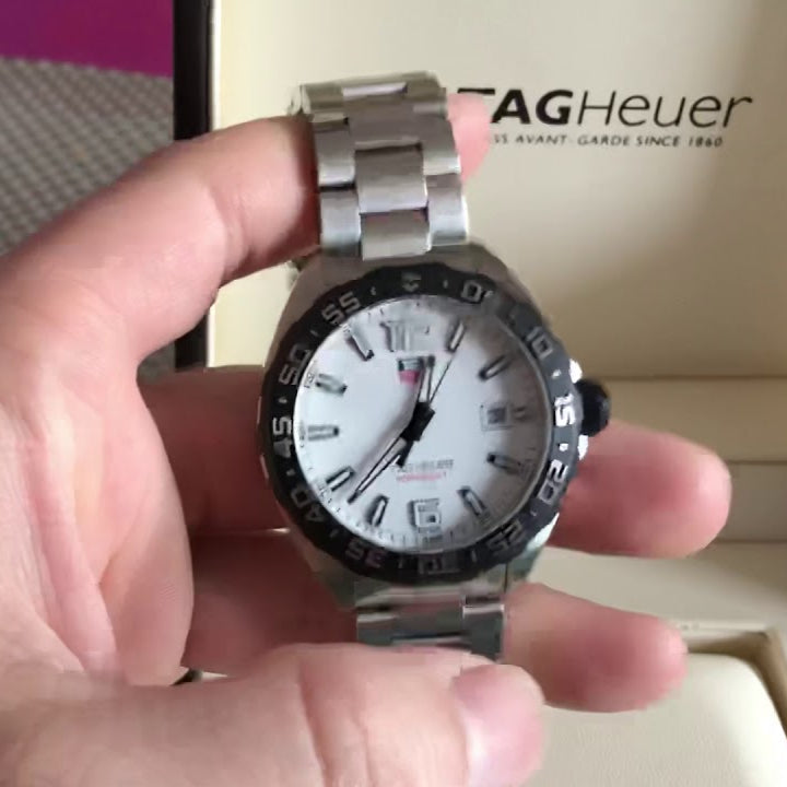 Shop Authentic Tag Heuer Formula 1 White Dial Silver Steel Strap Watch for Men - WAZ1111.BA0875 - Luxxuri