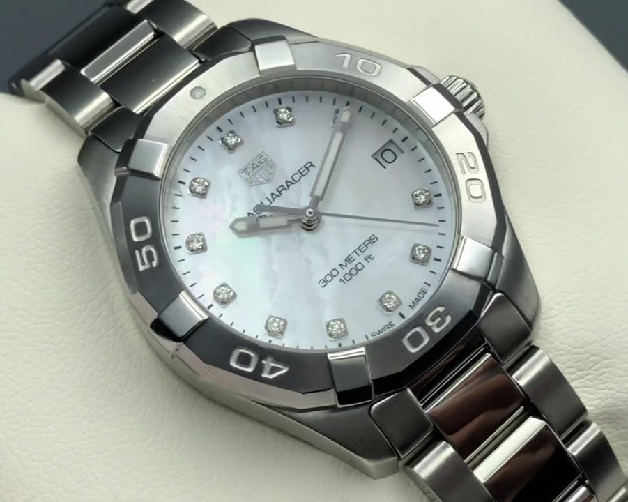 Shop Authentic Tag Heuer Aquaracer White Mother of Pearl Dial Watch for Women - WBD1314.BA0740 - Luxxuri
