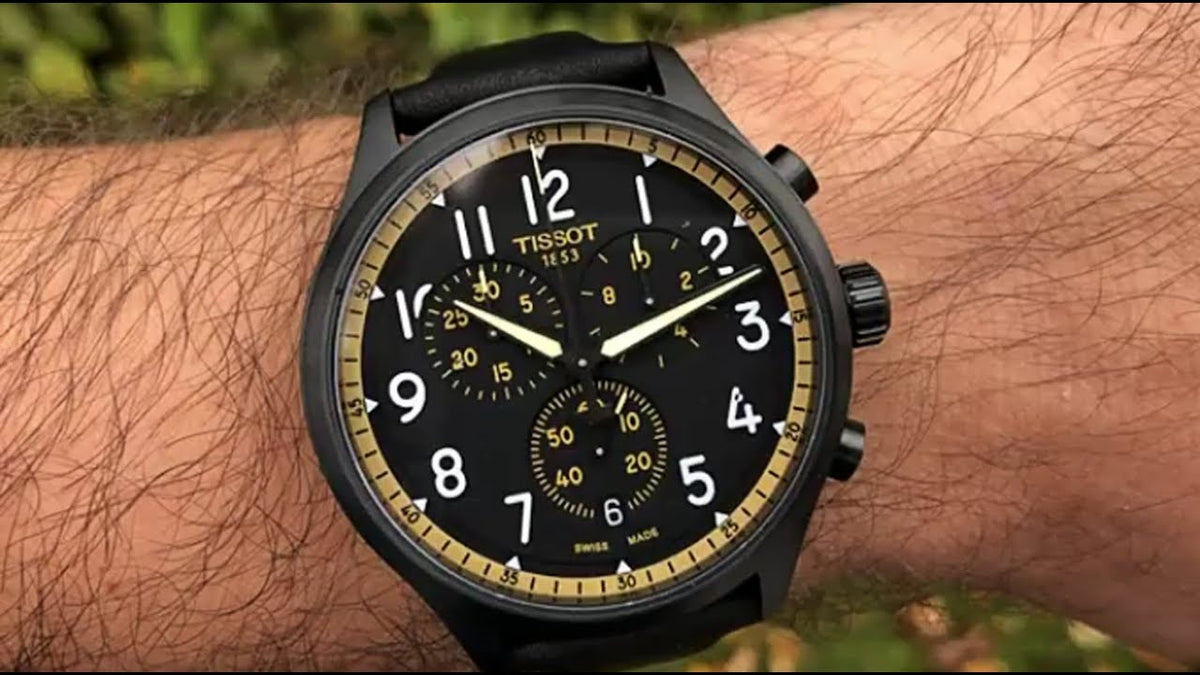 Shop Authentic Tissot Chrono XL Vintage Chronograph Black Dial Black Leather Strap Watch For Men - T116.617.36.052.02 - Luxxuri