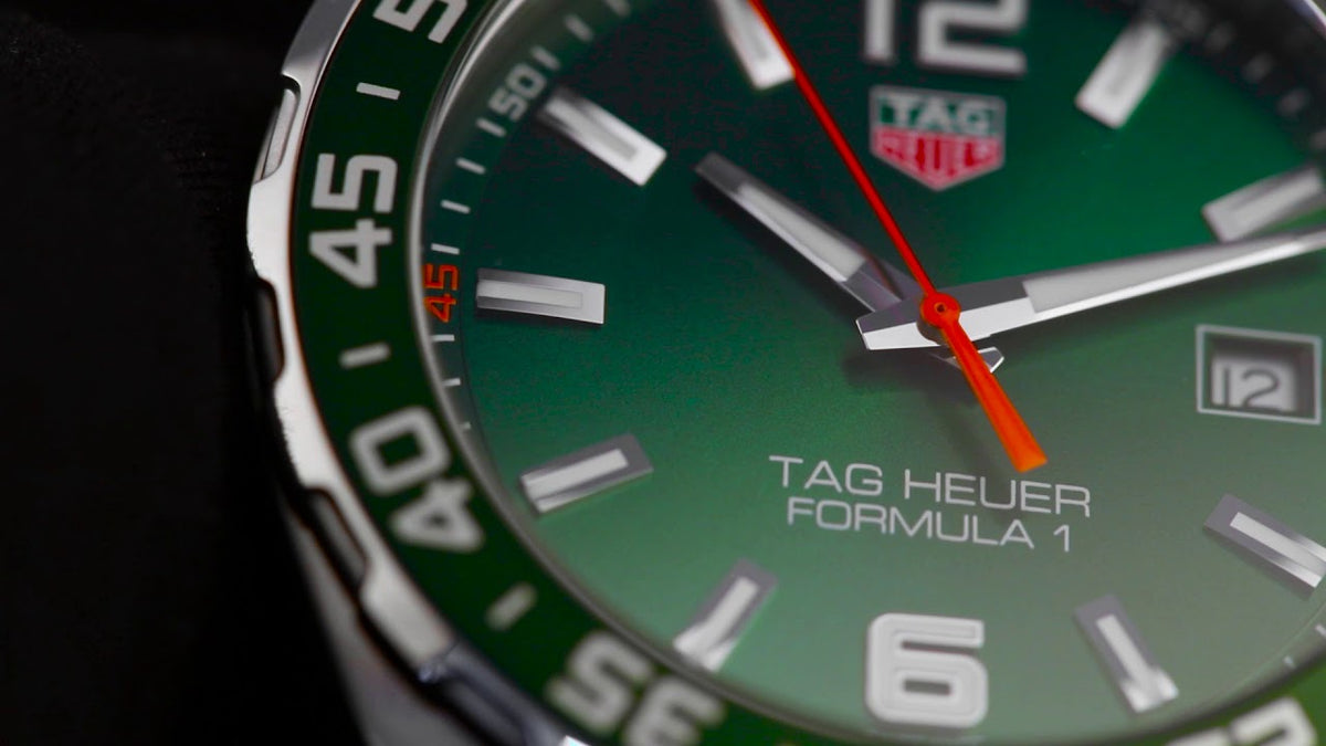 Shop Authentic Tag Heuer Formula 1 Quartz Green Dial Silver Steel Strap Watch for Men - WAZ1017.BA0842 - Luxxuri