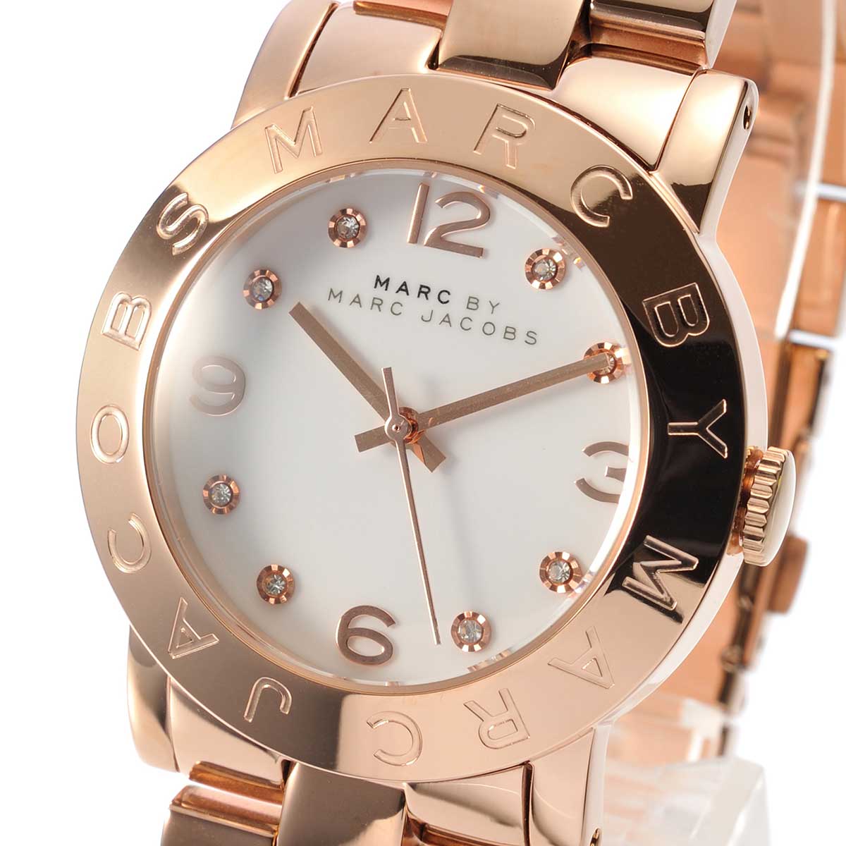 Shop Authentic Marc Jacobs Amy White Dial Rose Gold Steel Strap Watch for Women - MBM3077 - Luxxuri