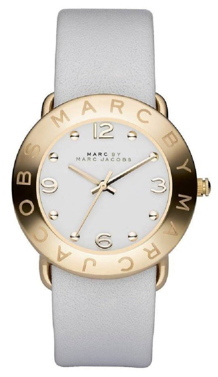 Shop Authentic Marc Jacobs Amy White Dial White Leather Strap Watch for Women - MBM1150 - Luxxuri