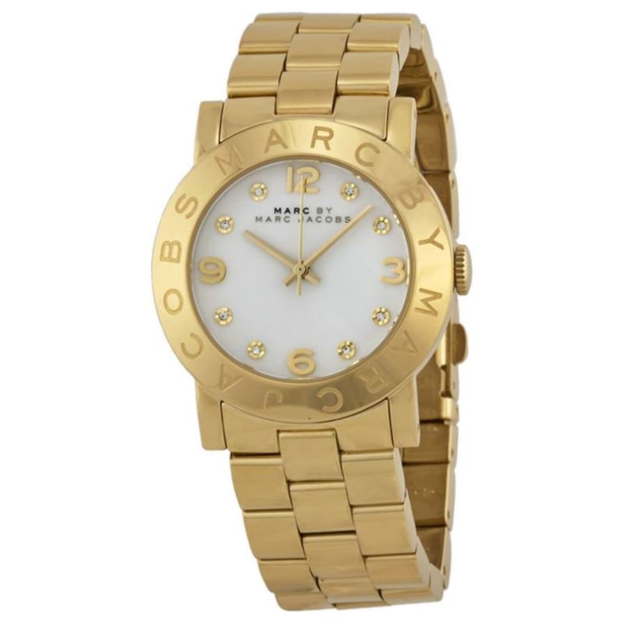 Shop Authentic Marc Jacobs Amy White Dial Gold Steel Strap Watch for Women - MBM3056 - Luxxuri