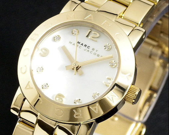 Shop Authentic Marc Jacobs Mini Amy White Dial Gold Steel Strap Watch for Women - MBM3057 - Luxxuri