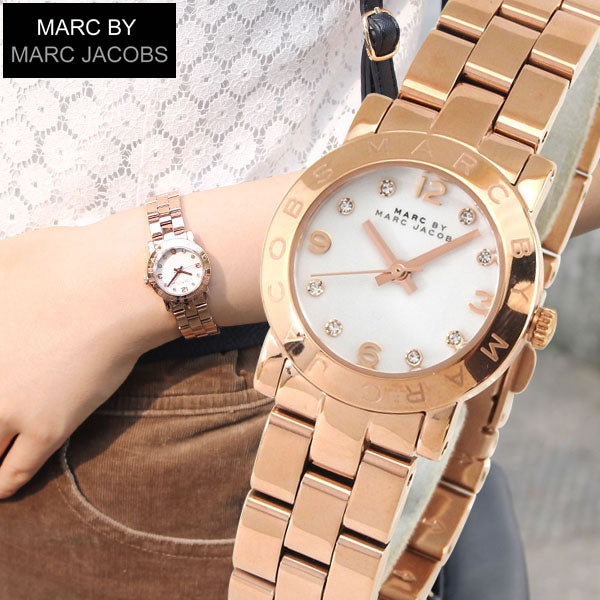Shop Authentic Marc Jacobs Mini Amy White Dial Rose Gold Steel Strap Watch for Women - MBM3078 - Luxxuri