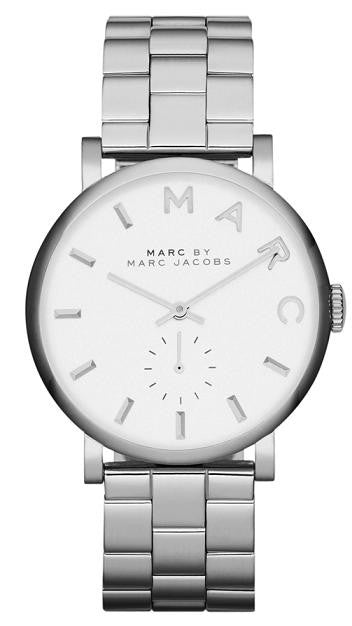 Marc Jacobs Baker White Dial Silver Steel Strap Watch for Women - MBM3242