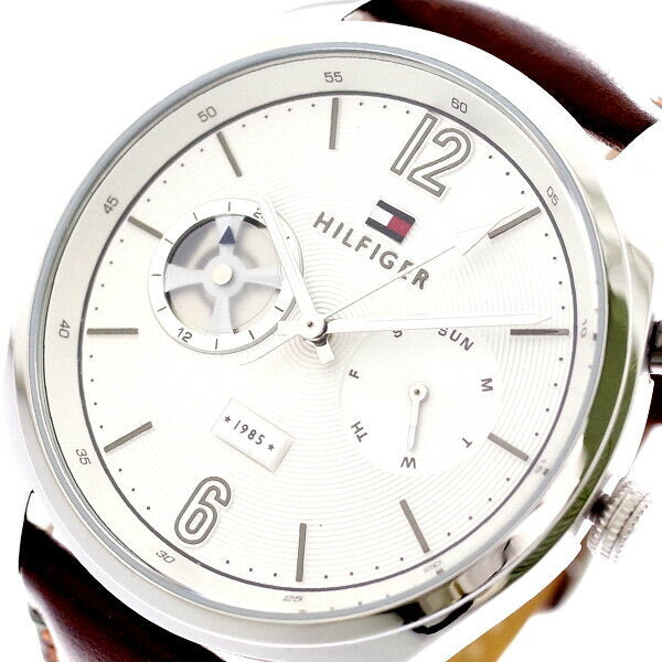 Shop Authentic Tommy Hilfiger Deacon White Dial Brown Leather Strap Watch for Men - 1791550 - Luxxuri
