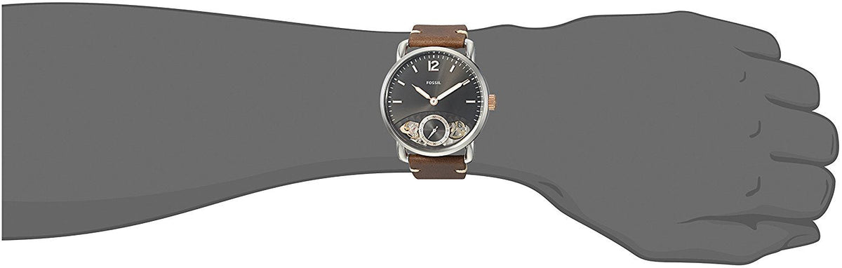Fossil The Commuter Twist Black Dial Brown Leather Strap Watch for Men - ME1166