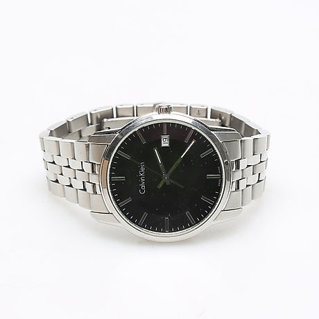 Calvin Klein Infinity Black Dial Silver Steel Strap Watch for Men - K5S34141