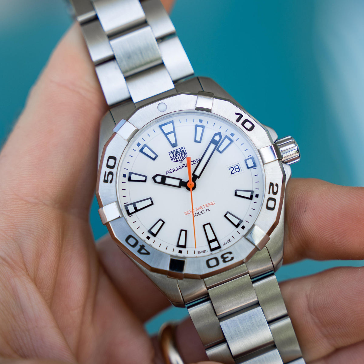 Shop Authentic Tag Heuer Aquaracer White Dial Watch for Men - WBD1111.BA0928 - Luxxuri